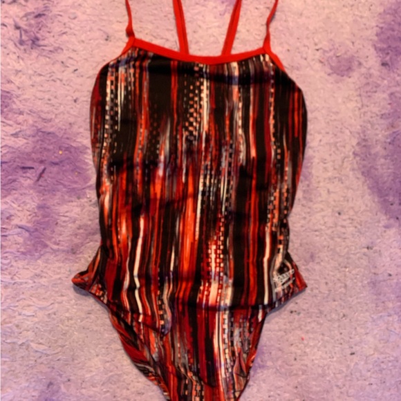 Speedo red athletic swimsuit - Picture 1 of 5